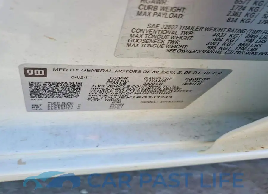 3GTPUJEK1RG343749# 12