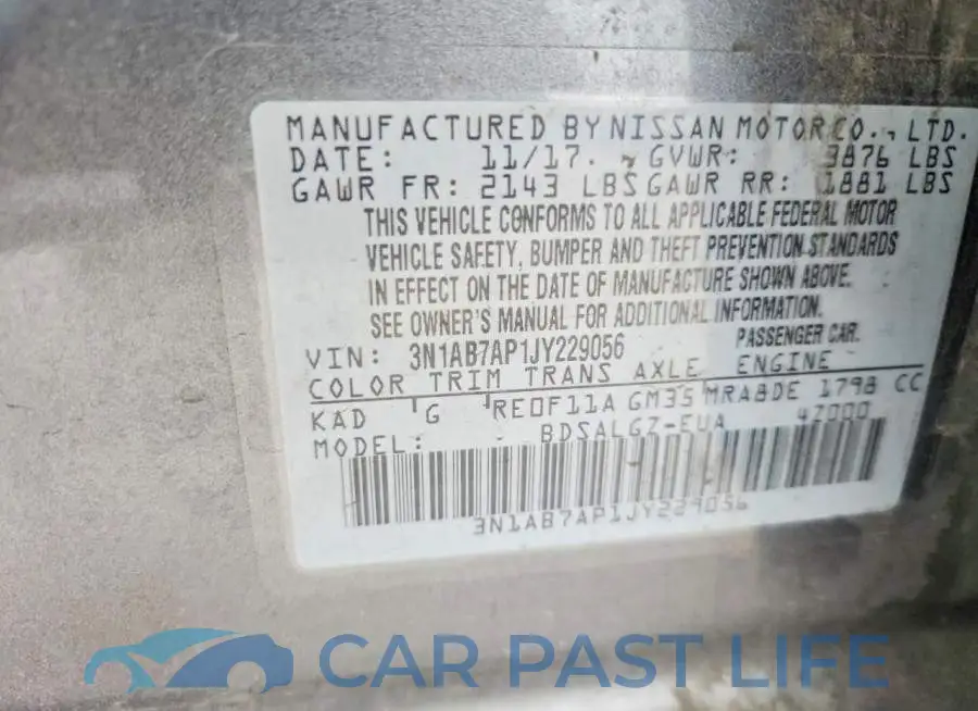 3N1AB7AP1JY229056# 12