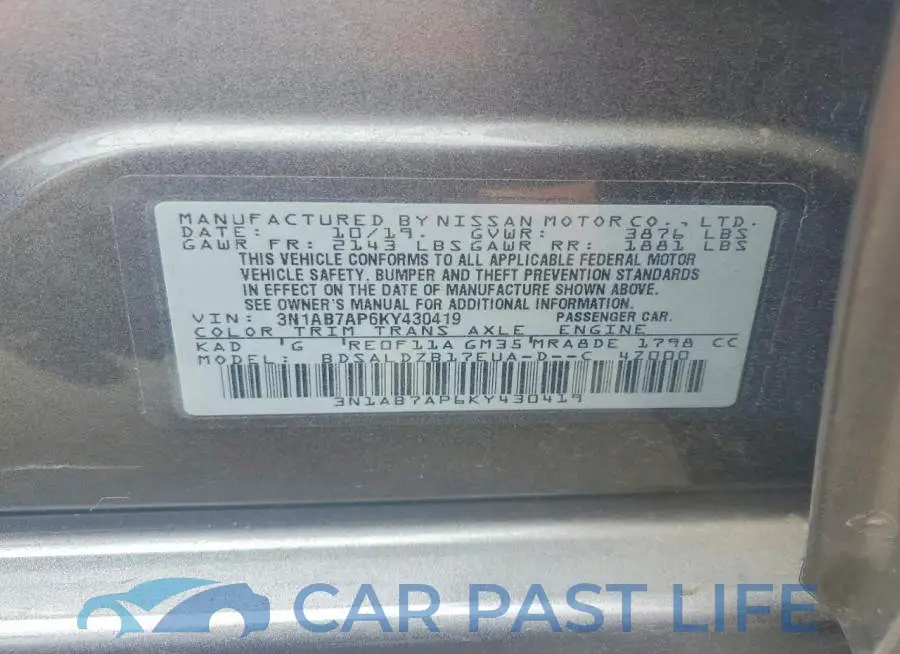 3N1AB7AP6KY430419# 13