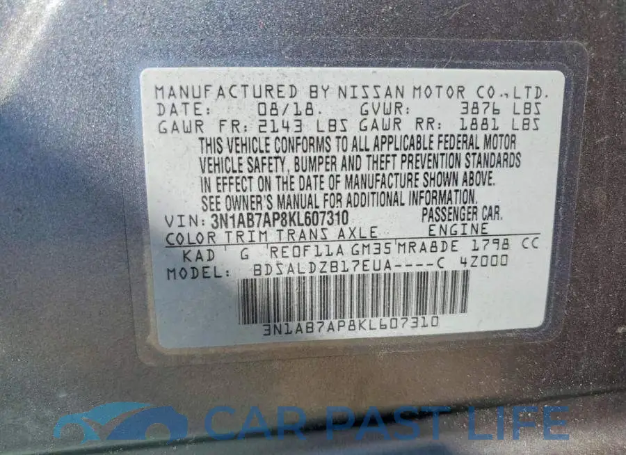 3N1AB7AP8KL607310# 12