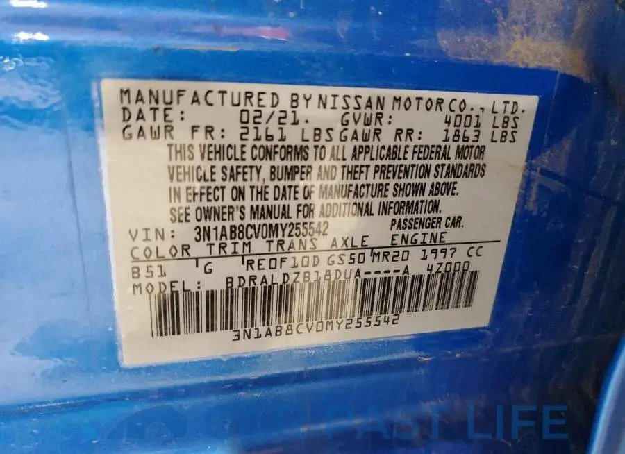 3N1AB8CV0MY255542# 12