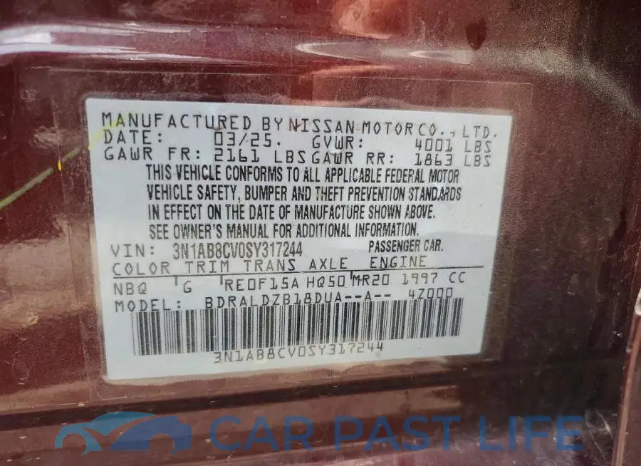 3N1AB8CV0SY317244# 13