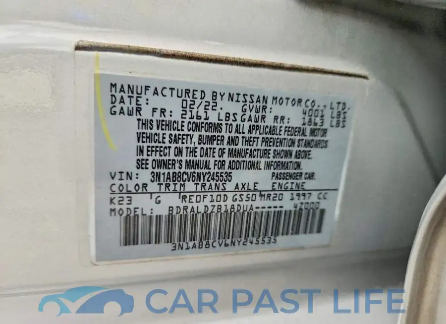 3N1AB8CV6NY245535# 12