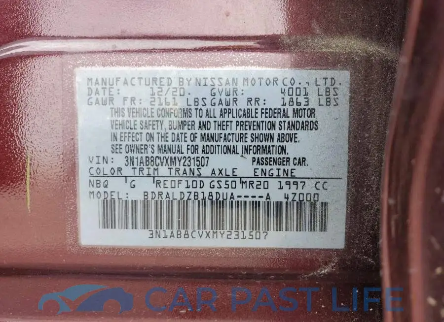 3N1AB8CVXMY231507# 12