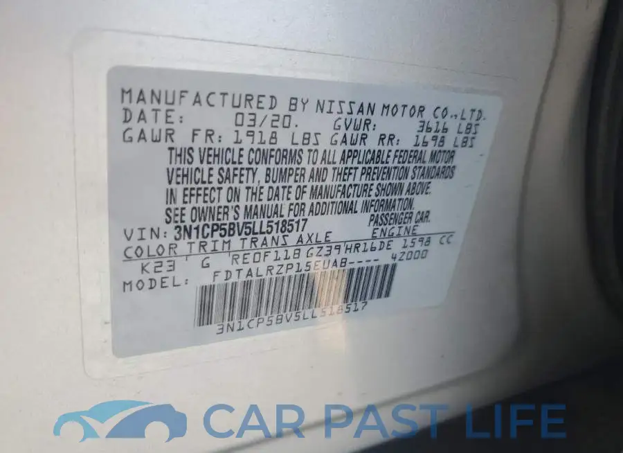 3N1CP5BV5LL518517# 13