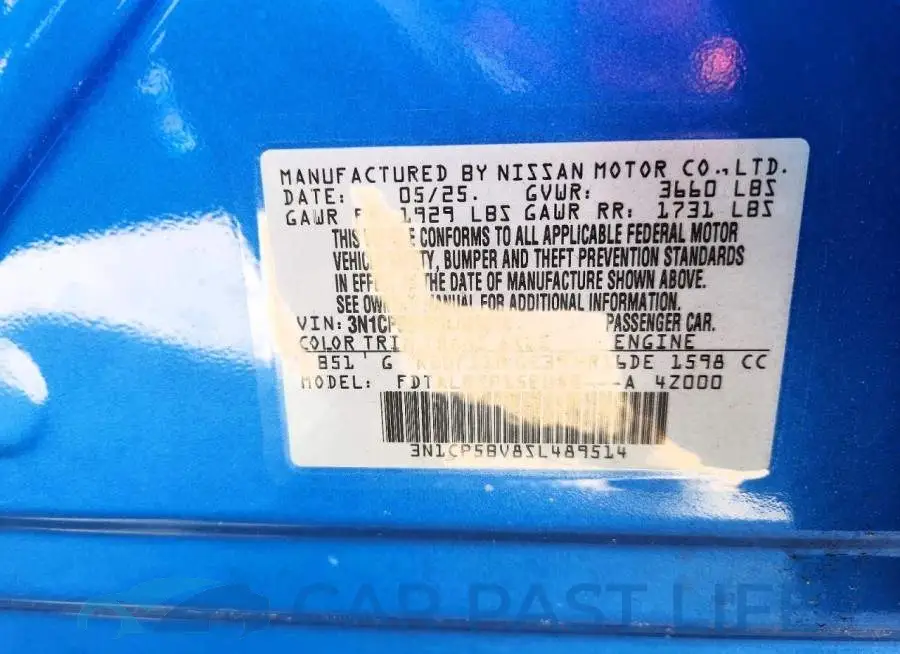3N1CP5BV8SL489514# 13