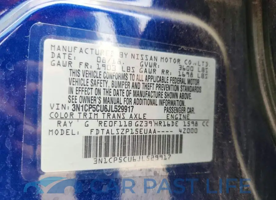 3N1CP5CU6JL529917# 14
