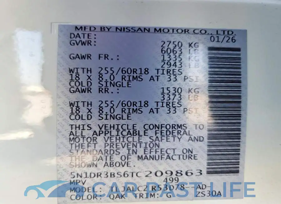 5N1DR3BS6TC209863# 14