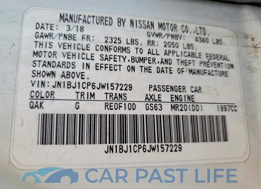 JN1BJ1CP6JW157229# 12