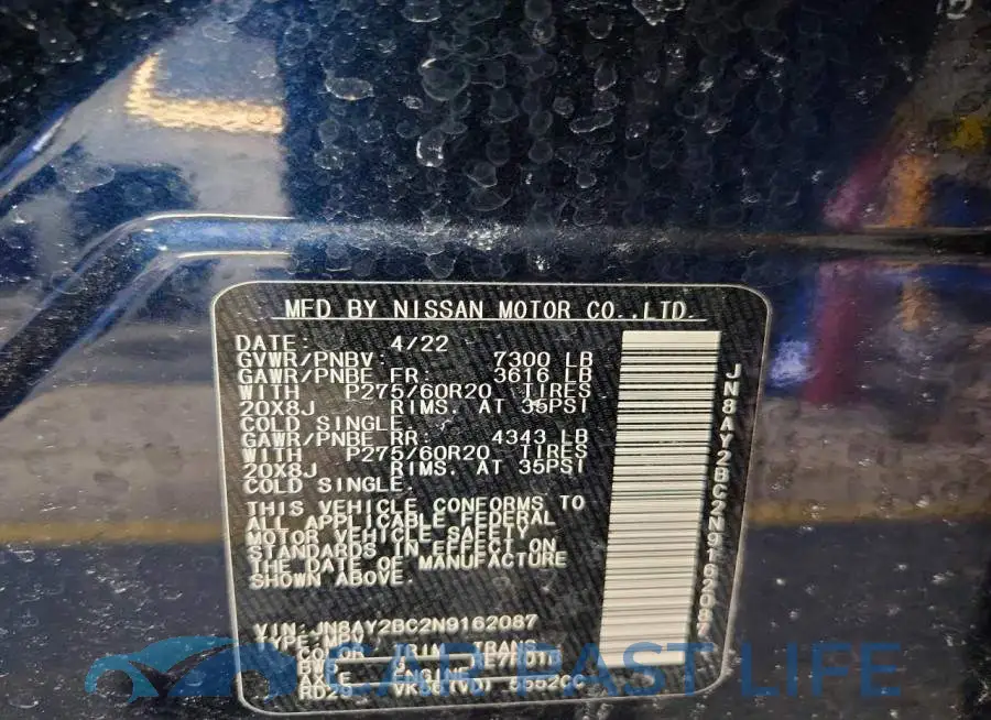 JN8AY2BC2N9162087# 13
