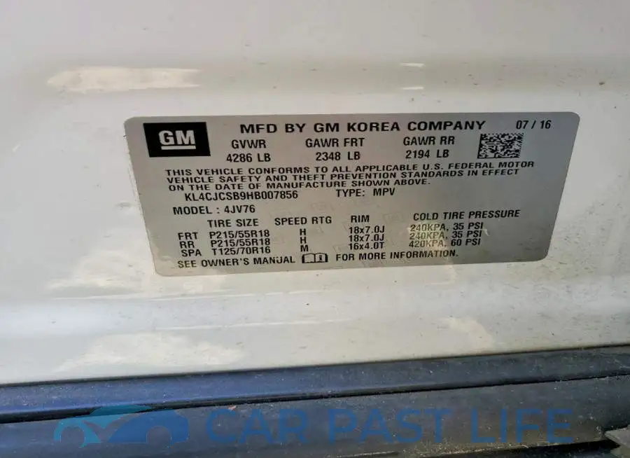 KL4CJCSB9HB007856# 12