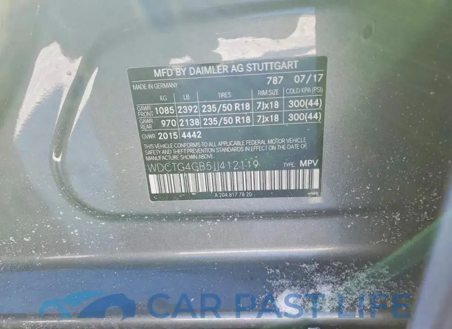 WDCTG4GB5JJ412119# 12