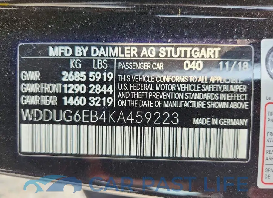 WDDUG6EB4KA459223# 12