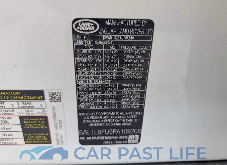 SAL1L9FU5PA109206# 14