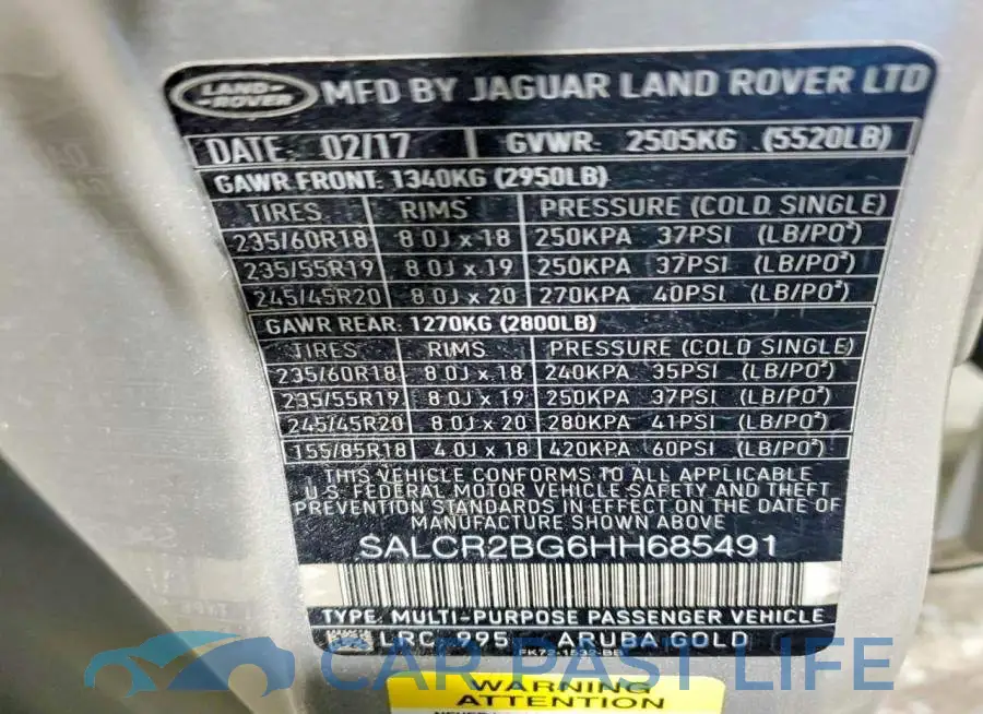 SALCR2BG6HH685491# 13