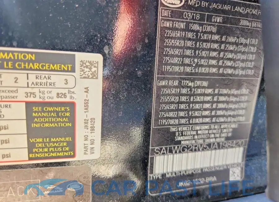 SALWG2RV5JA198420# 13