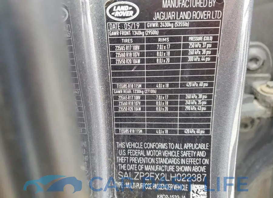 SALZP2FX2LH022387# 14