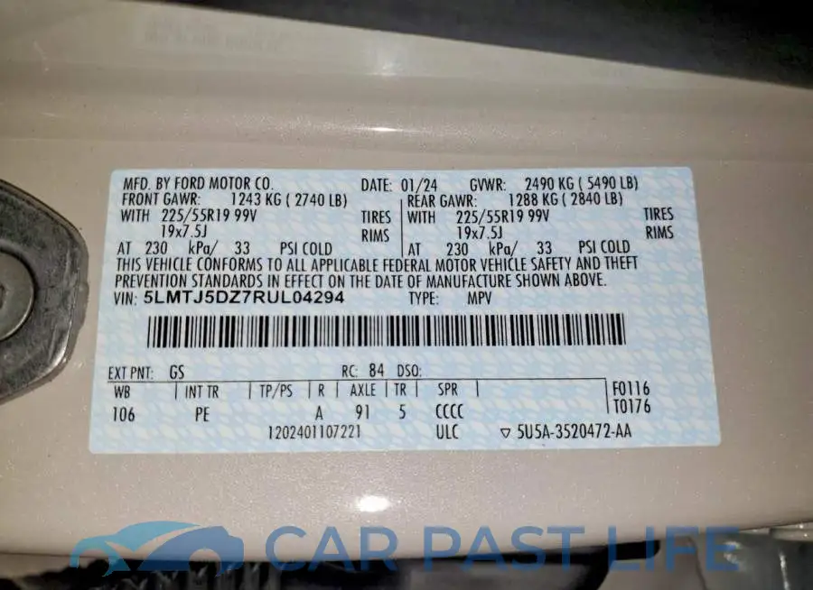 5LMTJ5DZ7RUL04294# 14