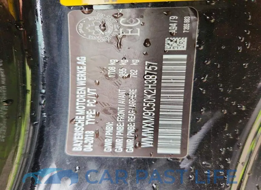WMWXM9C50K2H38757# 12