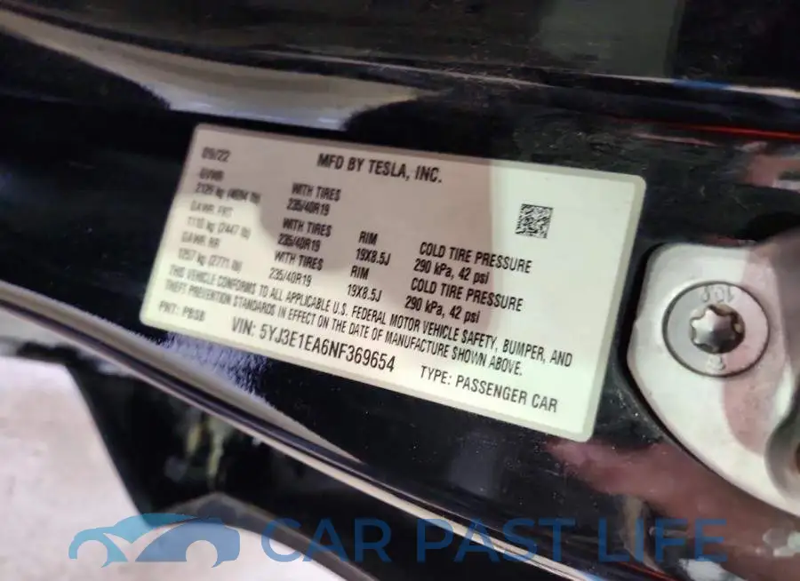 5YJ3E1EA6NF369654# 12