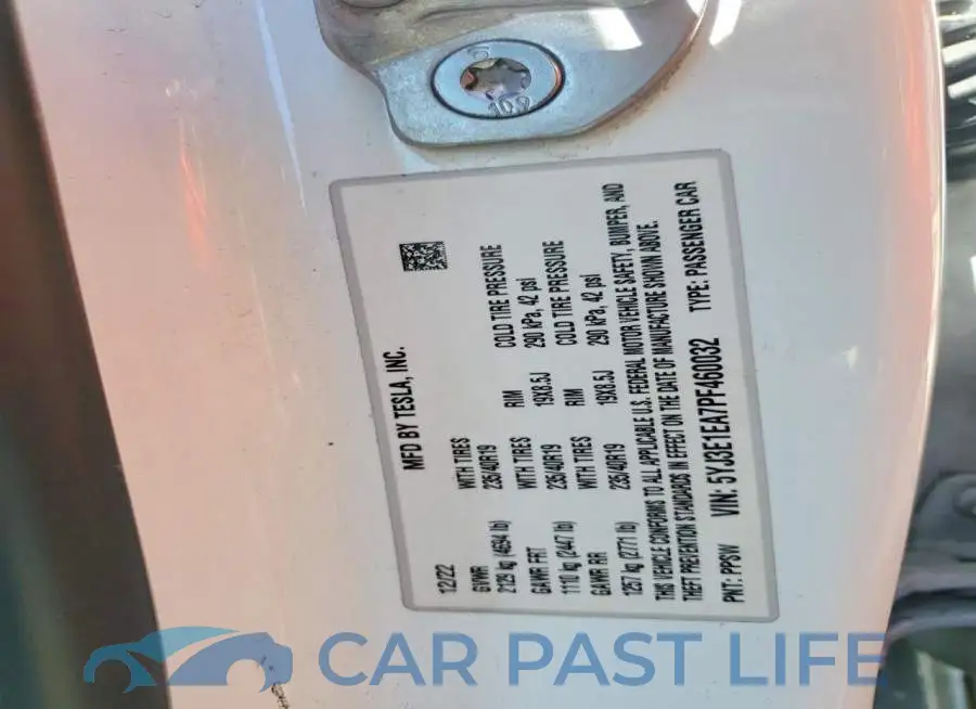 5YJ3E1EA7PF460032# 12