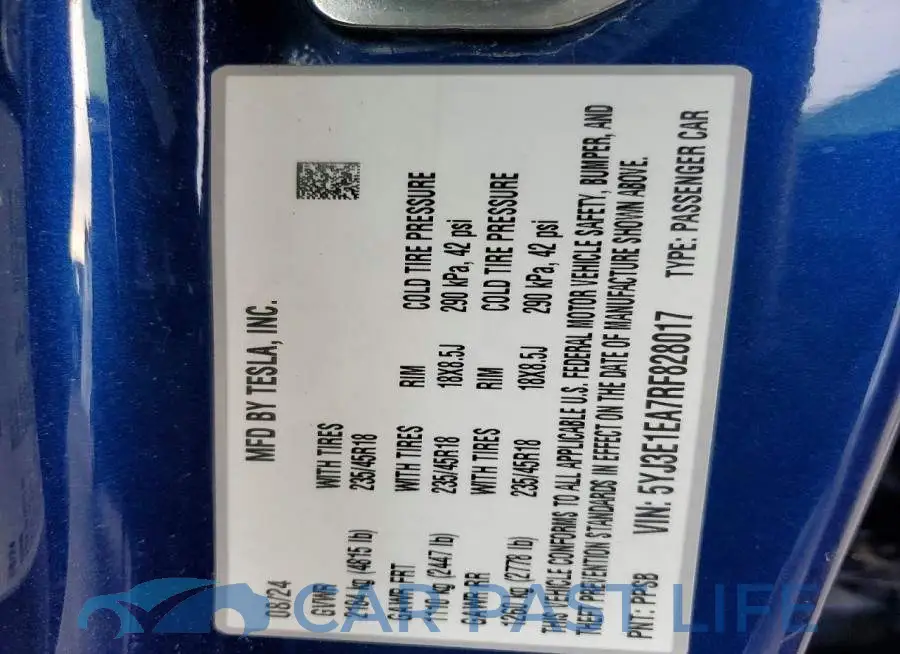 5YJ3E1EA7RF828017# 12