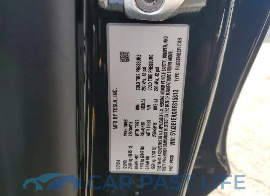 5YJ3E1EAXRF815813# 13