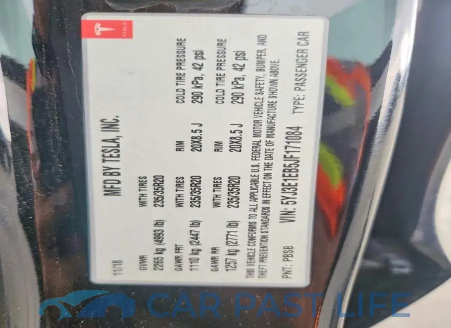 5YJ3E1EB5JF171084# 12