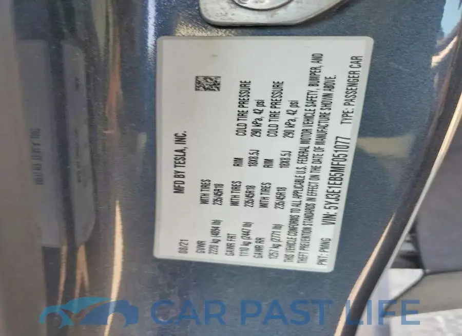 5YJ3E1EB5MF051077# 12