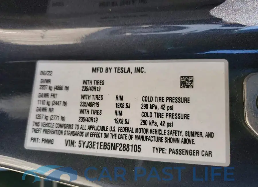 5YJ3E1EB5NF288105# 13