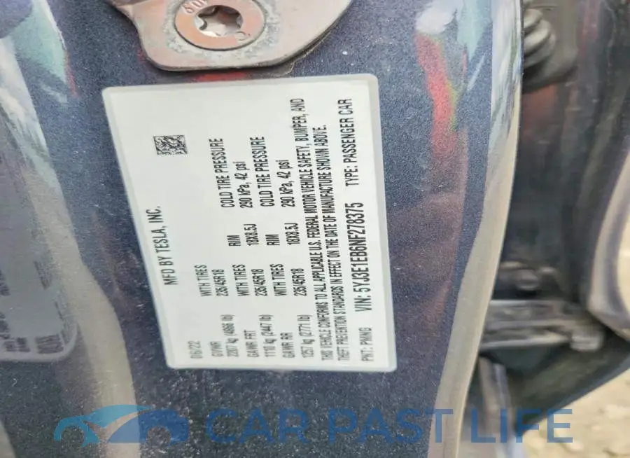 5YJ3E1EB6NF278375# 12
