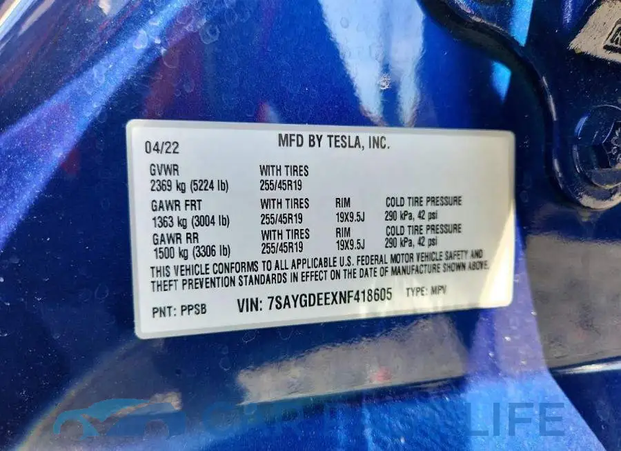 7SAYGDEEXNF418605# 13
