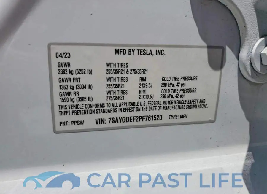 7SAYGDEF2PF761520# 12