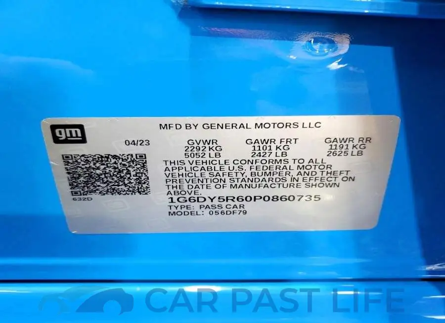 1G6DY5R60P0860735# 12