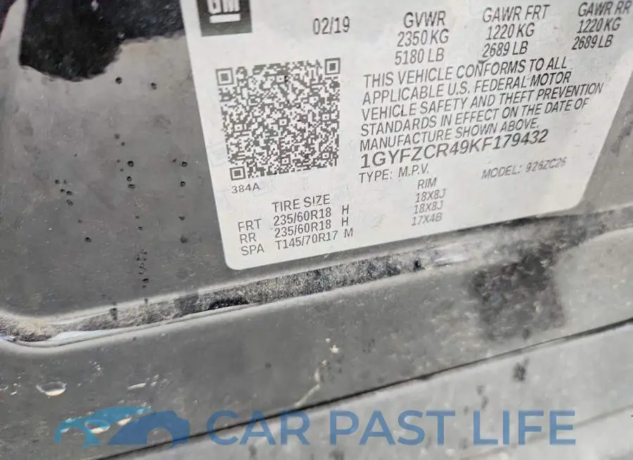 1GYFZCR49KF179432# 12