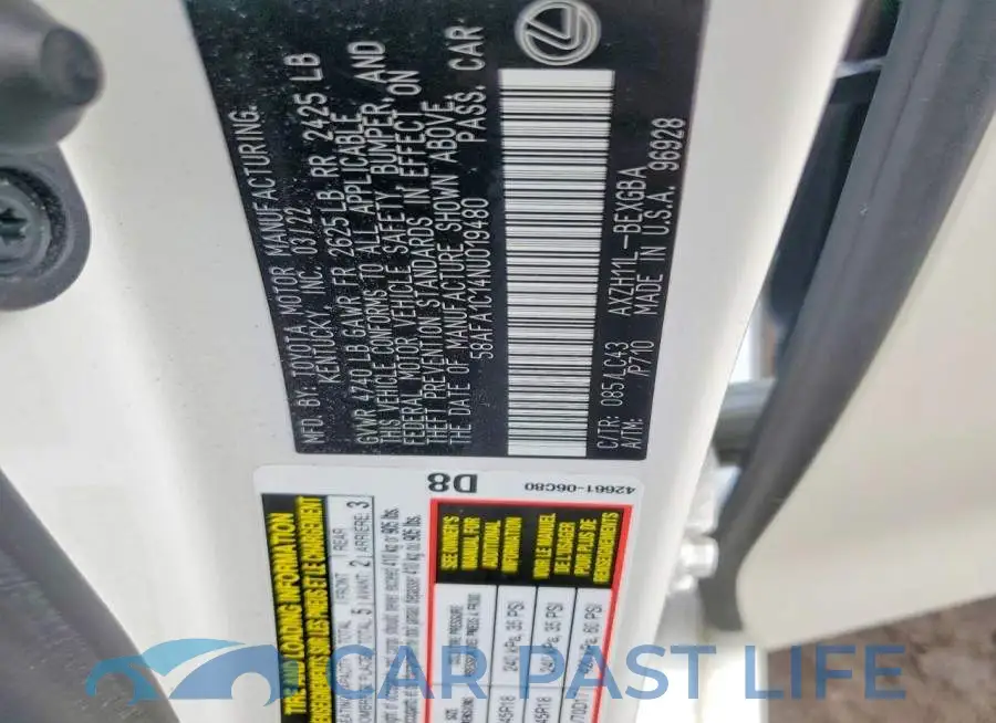 58AFA1C14NU019480# 12
