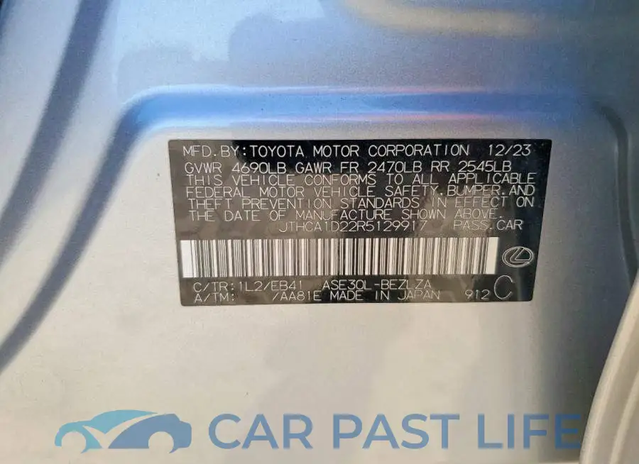 JTHCA1D22R5129917# 13