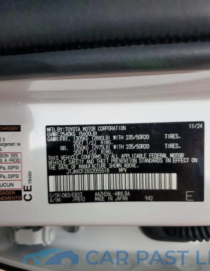 JTJKKCFZ6S2055518# 13