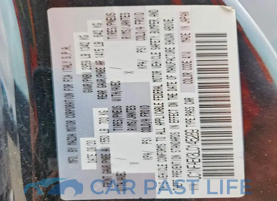 JC1NFAEK8L0145289# 13