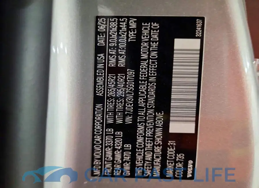 7JDEV3VL7SG017097# 13