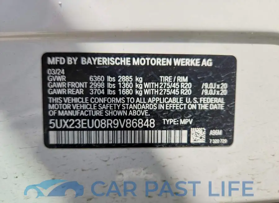 5UX23EU08R9V86848# 12