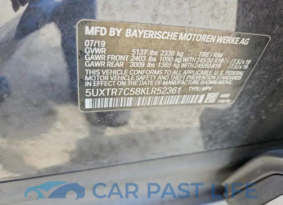 5UXTR7C58KLR52361# 13