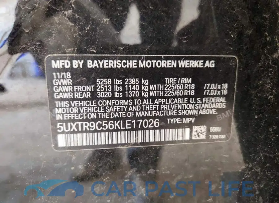5UXTR9C56KLE17026# 13
