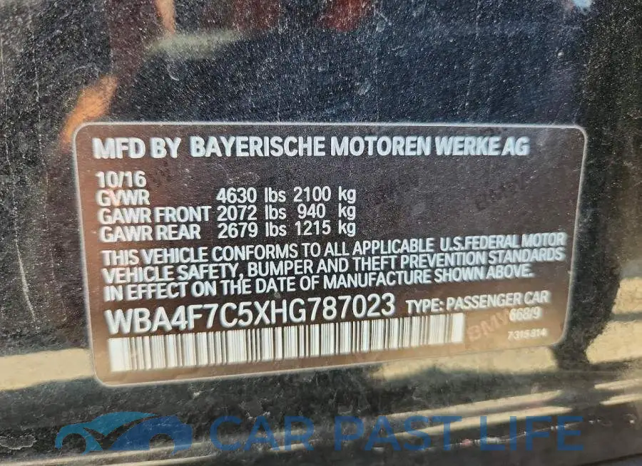 WBA4F7C5XHG787023# 13