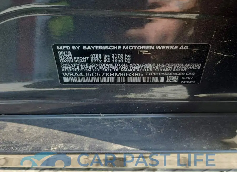 WBA4J5C57KBM66385# 12