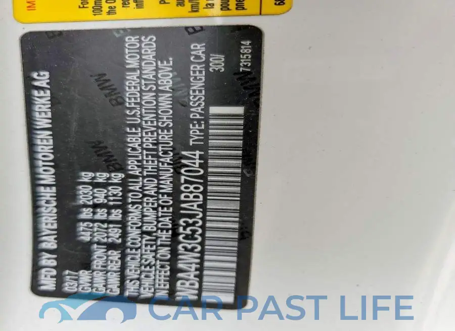 WBA4W3C53JAB87044# 12