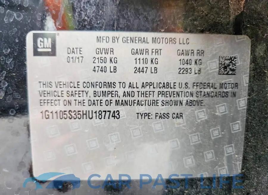 1G1105S35HU187743# 12