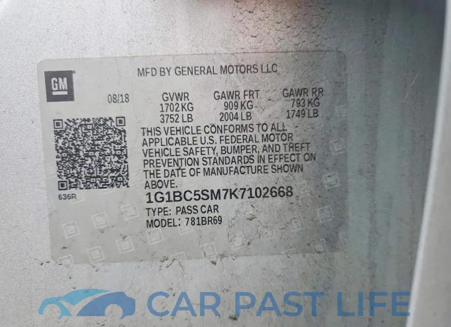 1G1BC5SM7K7102668# 13