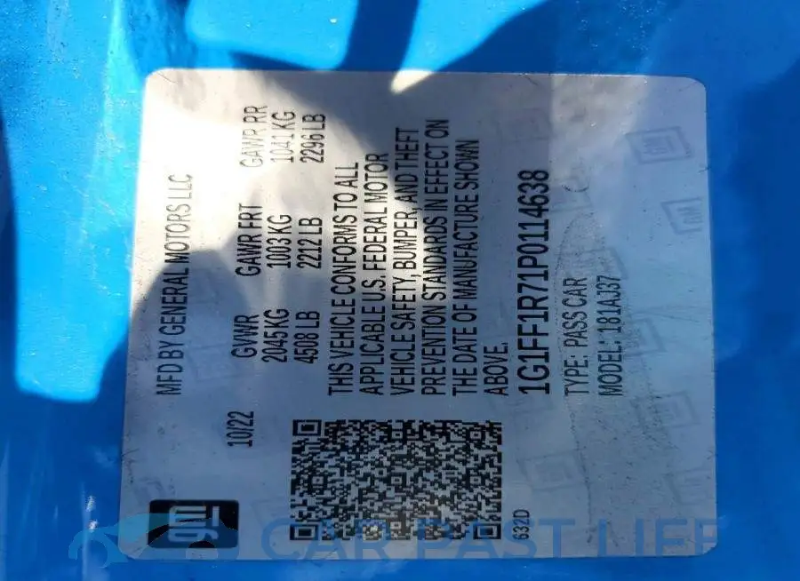 1G1FF1R71P0114638# 12
