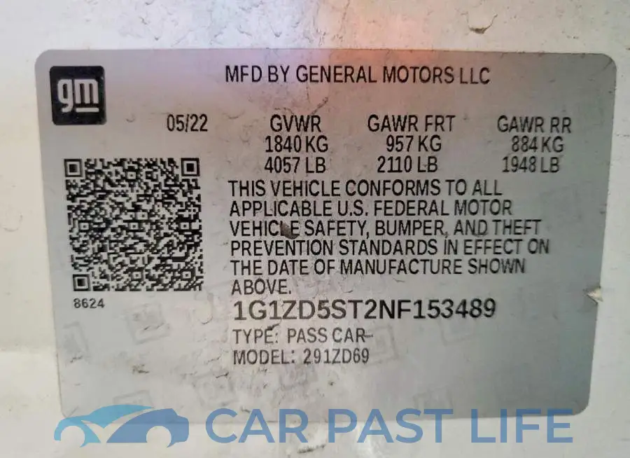 1G1ZD5ST2NF153489# 12